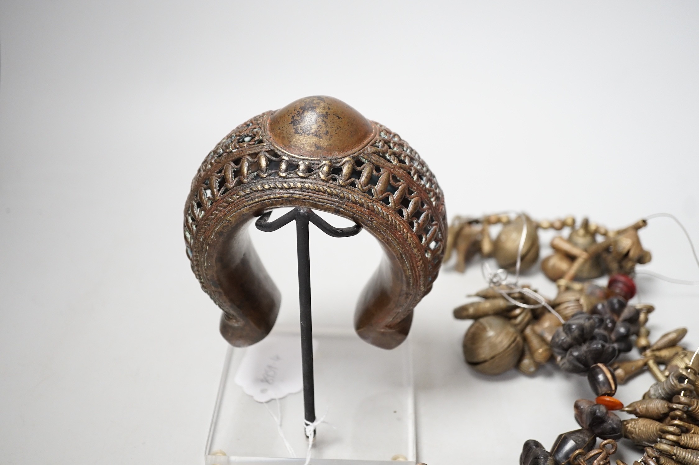 A group of tribal African jewellery, Baule and Bamelette